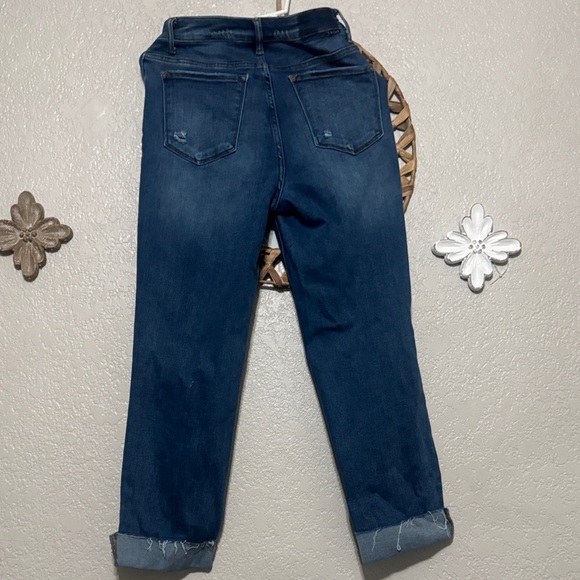 Casual Blue Distressed Boyfriend Jeans - Picture 2 of 4